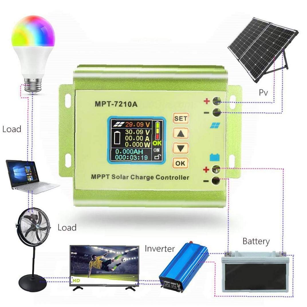 Régulateur De Charge Solaire MPPT JUNTEK MPT-7210A, 600W, LCD, 10A, 12V/24V/48V/60V/72V