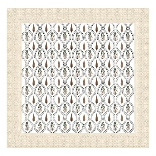 Image of BLOCKS OF INDIA Hand Block Printed 200 TC Cotton Super King Size Bedsheet(106 x 106) | Pack of 1, Cream Brown Patti