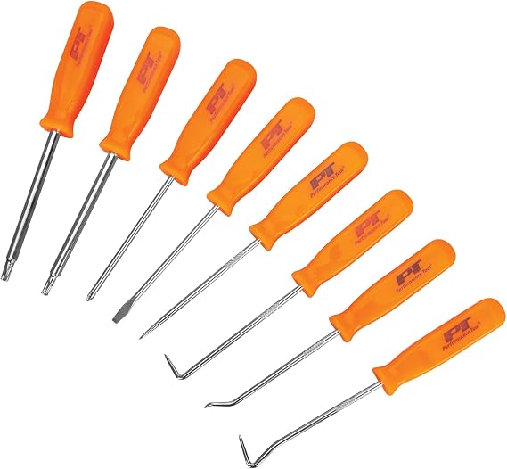 Performance Tool W941 8-Piece Specialty Pick/Driver Set, Precision Pick & Hook Set with Scraper