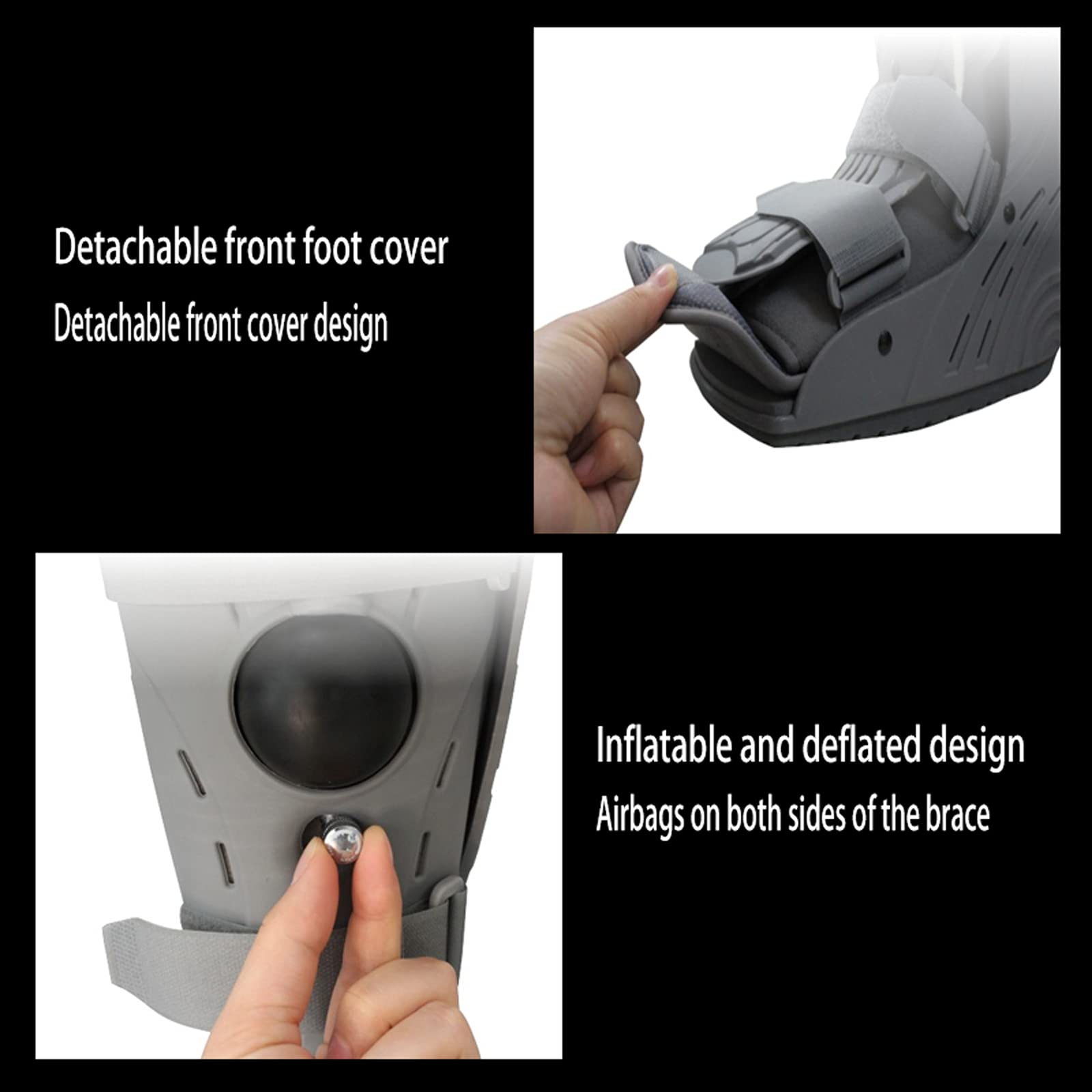 Zapatos de Tobillo Bota ortopédica para fracturas para Hombres y Mujeres Tobillera Ajustable en Lugar de Yeso para Proteger el Tobillo Fijo para Lesiones Fracturas Esguinces (XL)