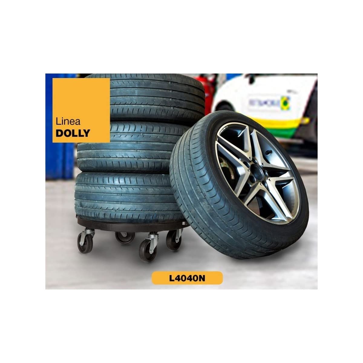 Plateau à roulettes rond Ø40 cm | Support roulant 275 kg en polypropylène antichoc | Déplacement plantes, meubles, charges lourdes