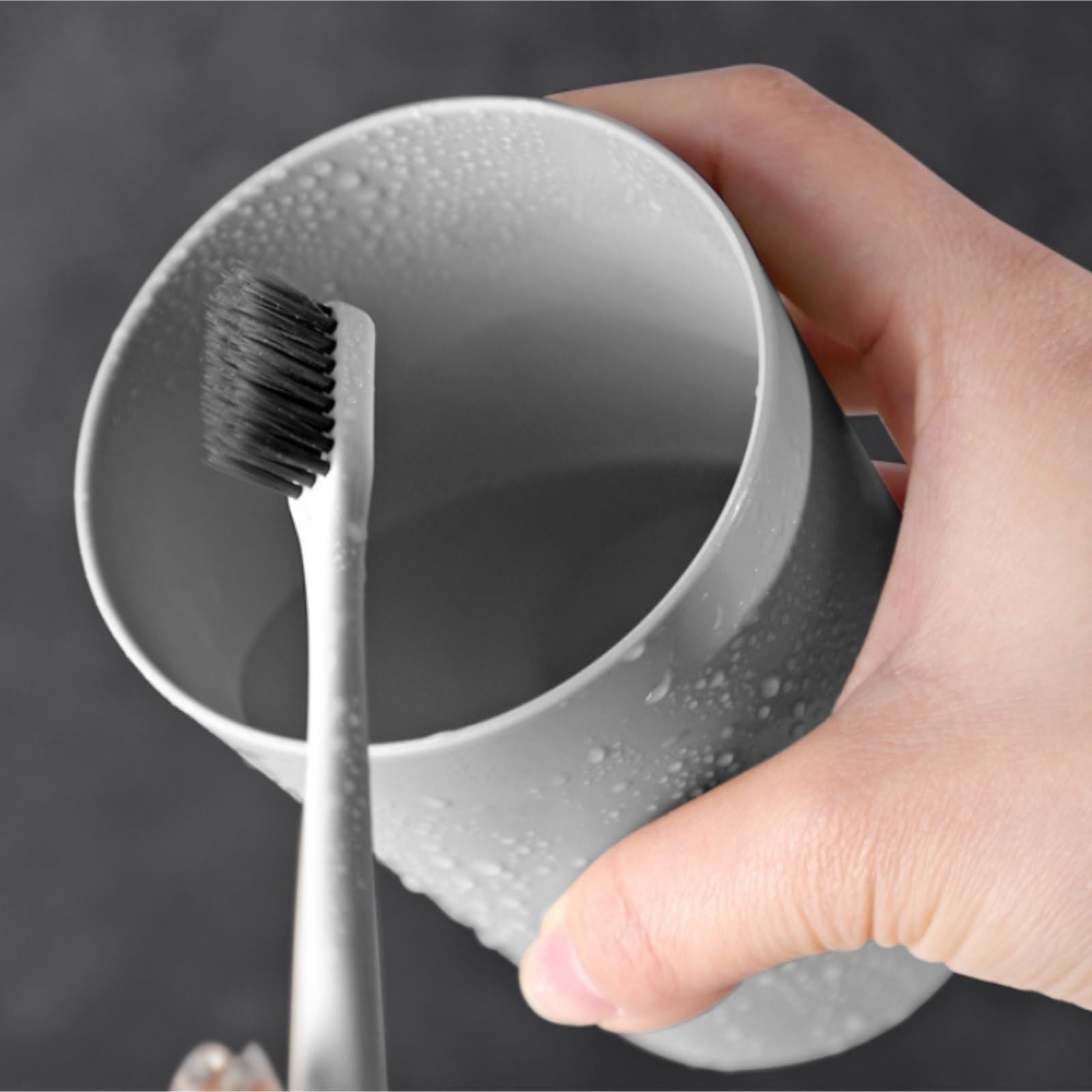 Portacepillos de Dientes para Familia Vaso De Baño Taza Reutilizable Irrompible Cepillo Dientes Tazas Enjuague Bucal Plástico Cocinas(White)