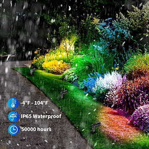 Musuger 1500Lm Led High Brightness Outdoor Landscape Lighting 15W Rgb Color Changing Landscape Lights Bluetooth Remote Control Spot-Lights With Plug In Ip66 Waterproof Flood Light For Garden - 1 Pcs #TOP5