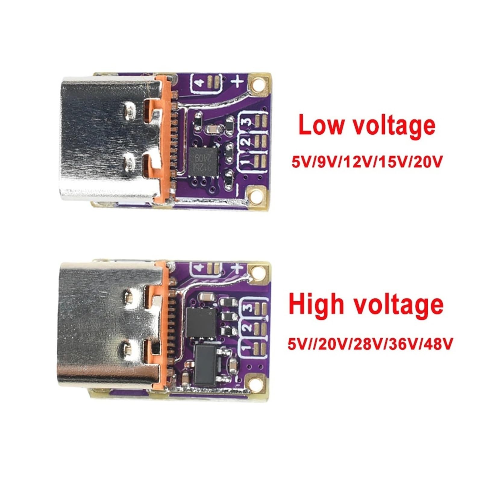 PD QC moduł szybkiego ładowania 5 V-48 V Decoy Board typ C do DC (1 szt. niskie napięcie)