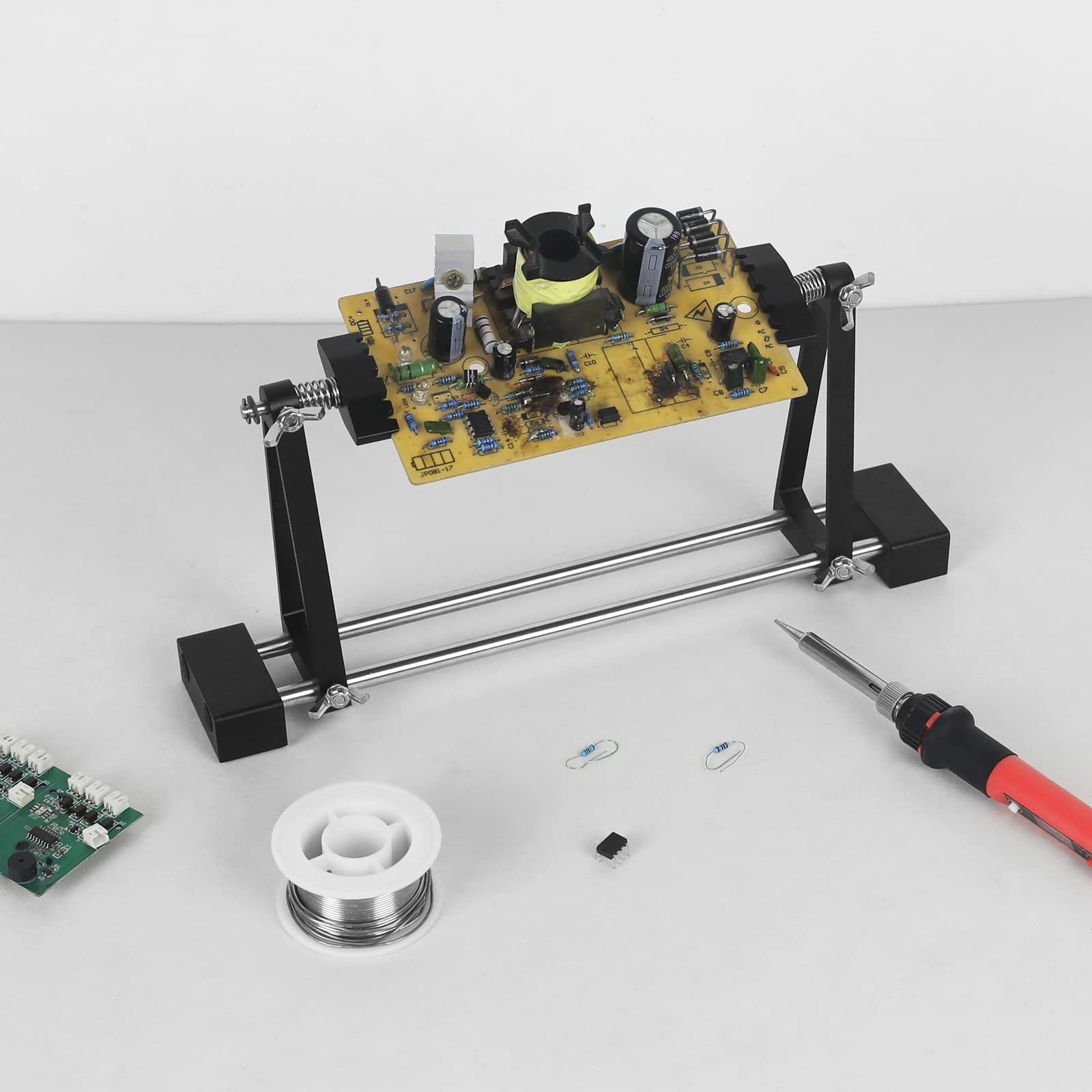 Circuit Board Holder with Adjustable Clamp, Large 360° Rotated Soldering Helping Hand For Clamping PCB solder DIY Printed Circuit Board Stand, NEWACALOX