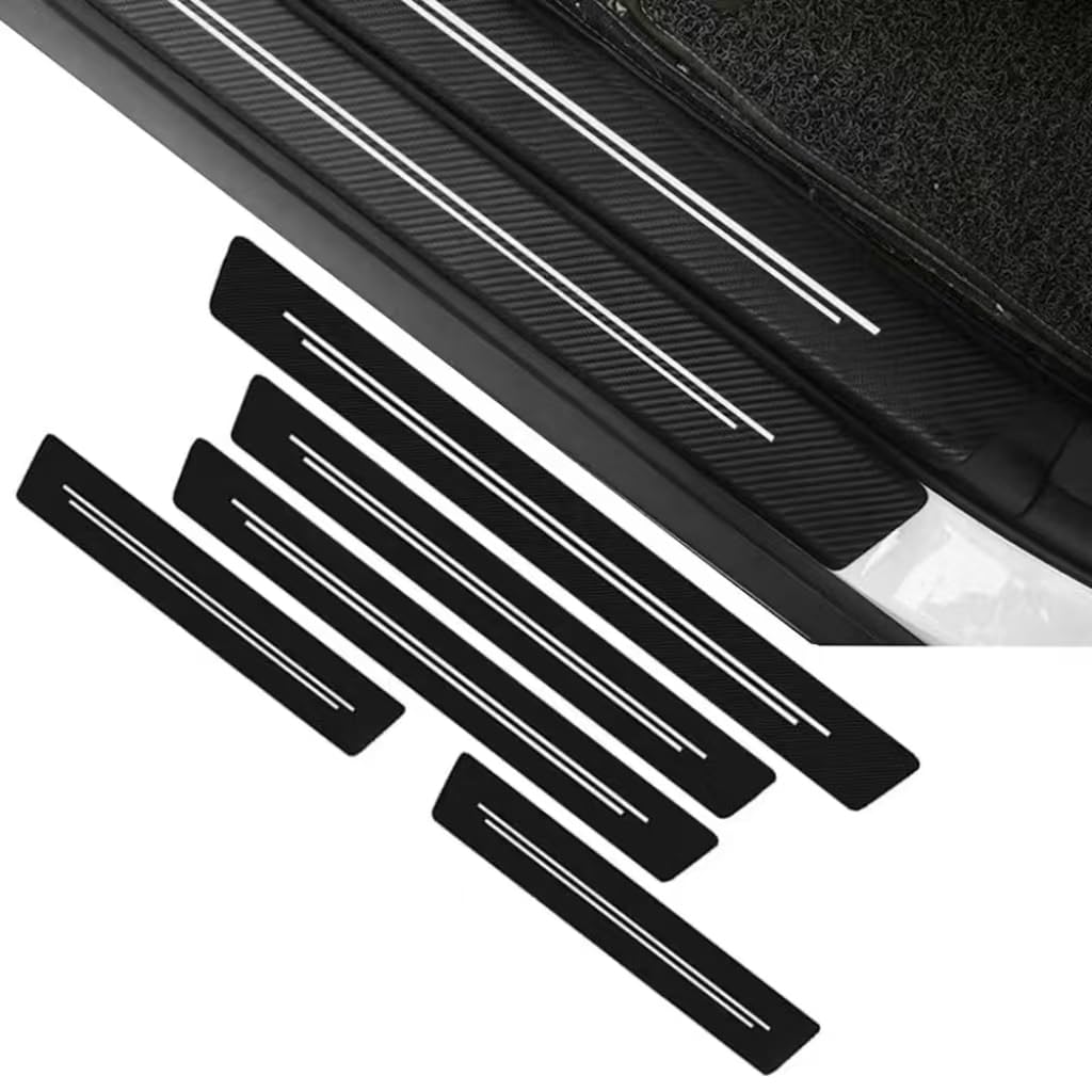 Ydstniu Normal 5 Pcs Car Door Sill Protectors For Fiat Tipo 2016-2023, Scuff Plates Guard Entry Guards Paint Protector Anti-Scratch Durable Shielding