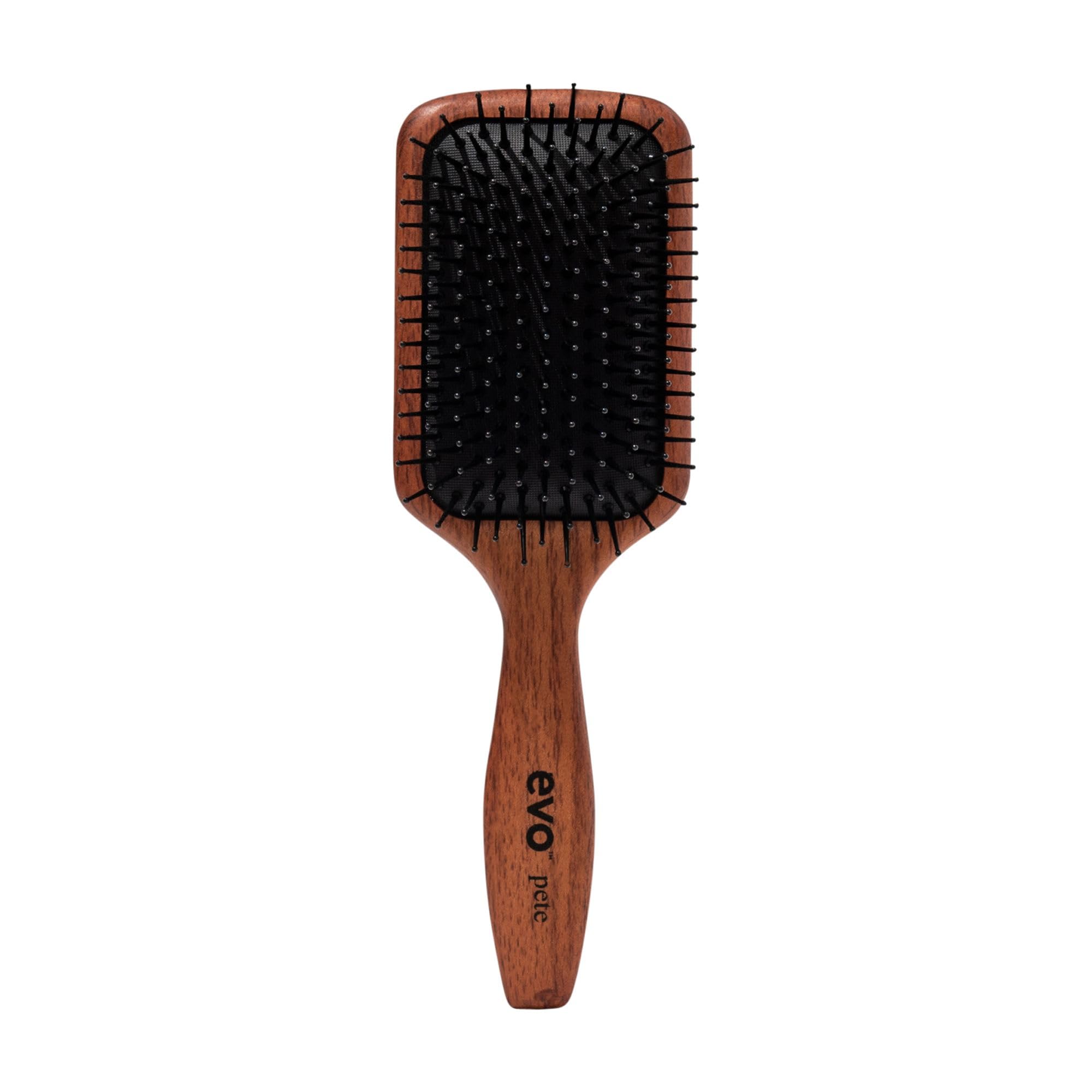 EVO Pete ionic paddle brush, spazzola styling per tutti i tipi di capelli, per lisciare e districare, spazzola per capelli per donne, uomini, donne e donne, in legno certificato