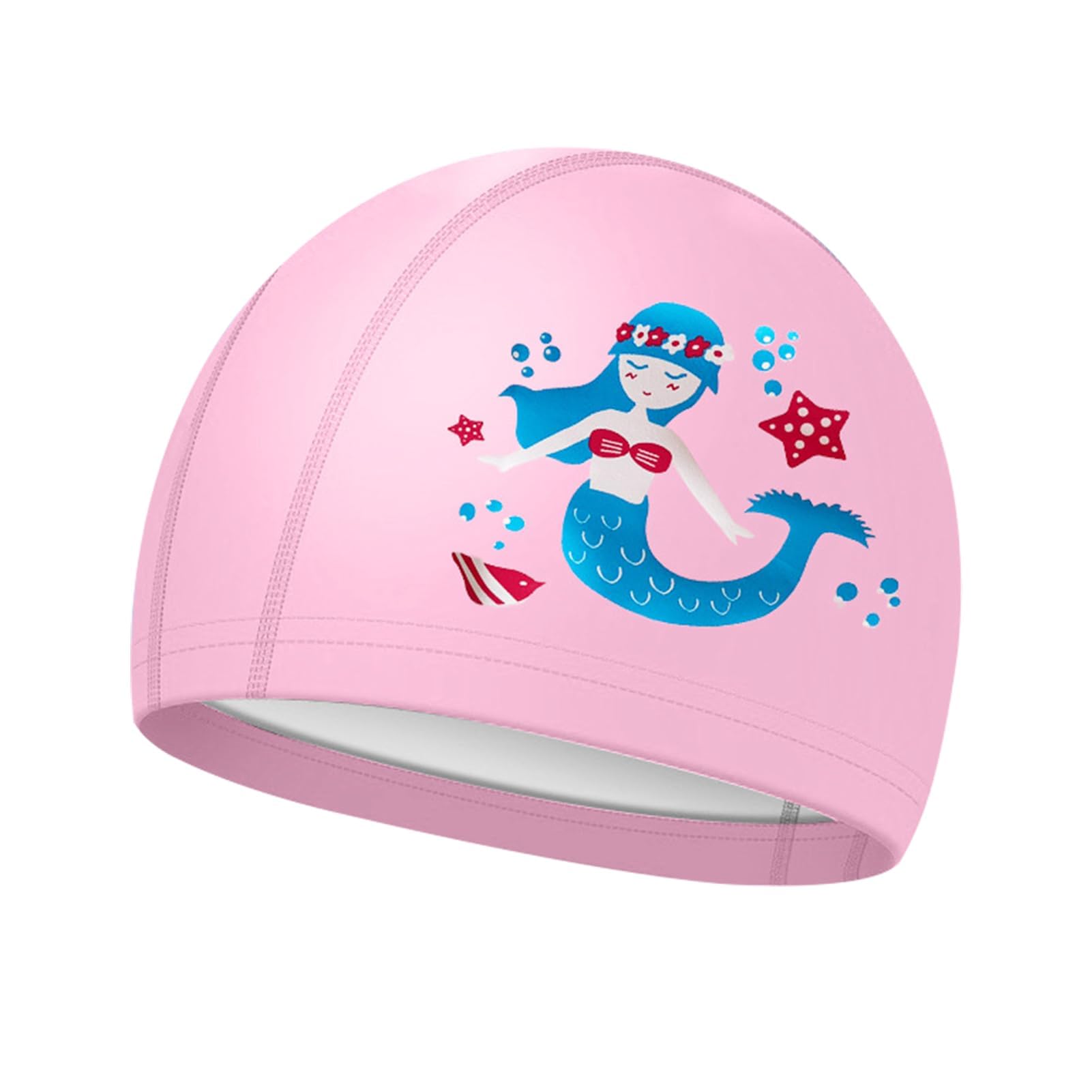 Kids Swimming Cap, Girls Swimming Cap Boys Kids For 4-10 Years Old Childs With Long Hair Waterproof Swim Hat Caps Stretchable Pu Material For Pool And Water Activities