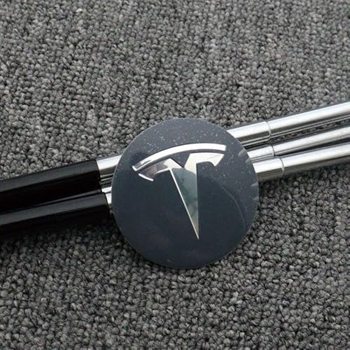 4 pièces 56mm autocollant de couverture de roue de voiture, couvercle central de roue de voiture capuchon de moyeu insigne en résine emblème autocollant de style de voiture, pour Tesla modèle 3 Cover