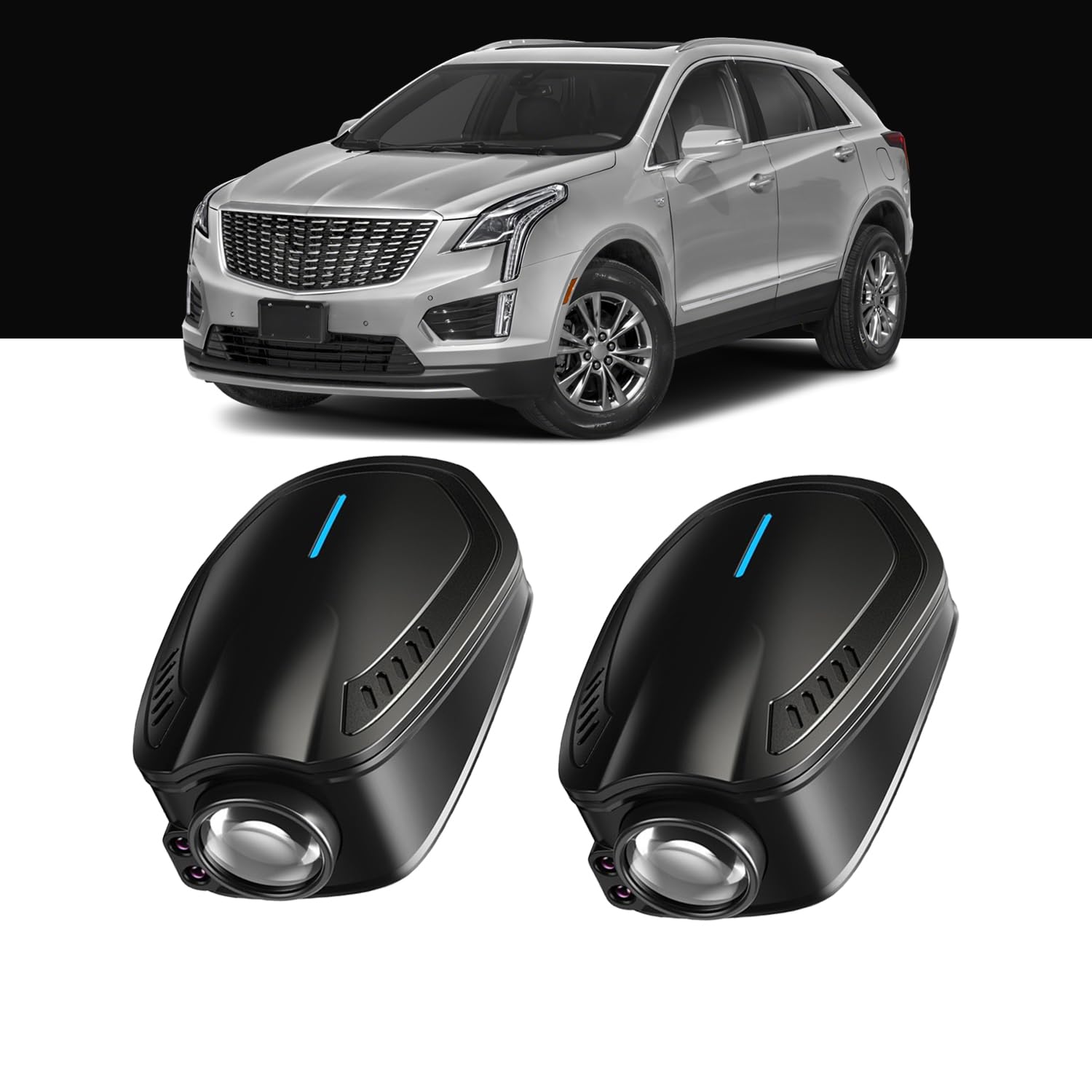 DZJJHK 2PCS Car Door Lights Logo Projector Rechargeable Universal,Rechargeable Wireless Car Door Projector Lamp,HD Vehicle Welcome Lights,Shadow Ghost Lamp,Emergency Light(logo-Ca-dill-ac)