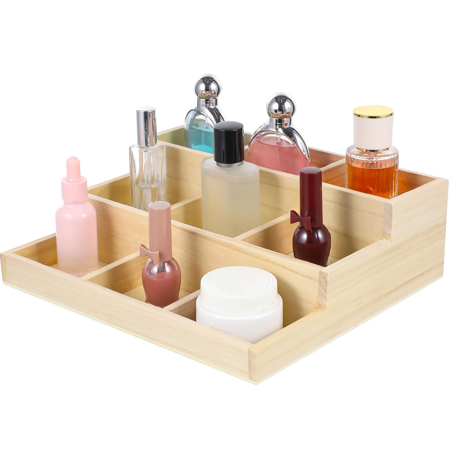 Boîte à bijoux en bois kaki multi-niveaux pour stopper le désordre