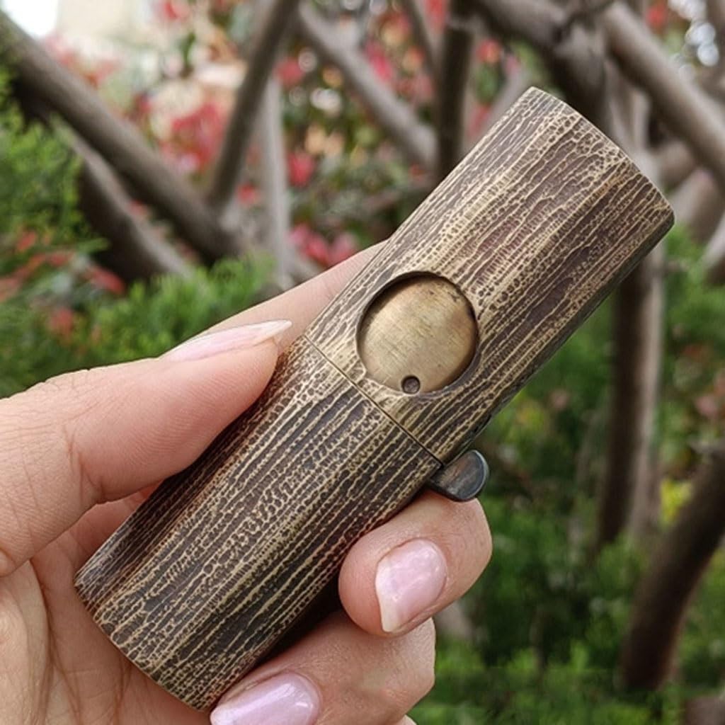 Handmade Octagonal Retro Brass Kerosene Lighter, Men's Old-Fashioned Trench Antique Lighter, Perfect Gift for Collection and Elders and Friends(C)