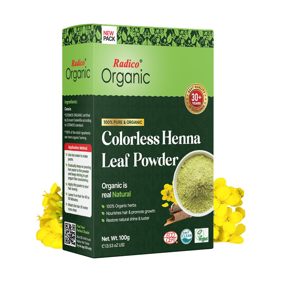 Radico Organic - 100% Pure & Organic Herbs Colorless Henna Powder (100g) - Nourishes hair & promote growth, Restore natural shine & luster-picture-15