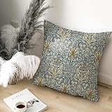 Poszewka na poduszkę 50x50 cm William Morris, szary dekor, na poduszkę do kanapy, poszewki na poduszki, 2 sztuki w zestawie, dwustronny wzór, dekoracyjna poduszka na kanapę, do salonu, sypialni