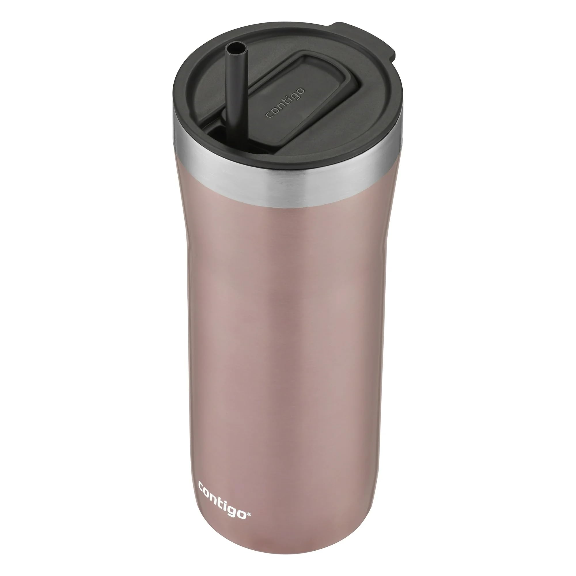 Contigo Gobelet isotherme en acier inoxydable avec paille, 946 ml (champagne/anberry)