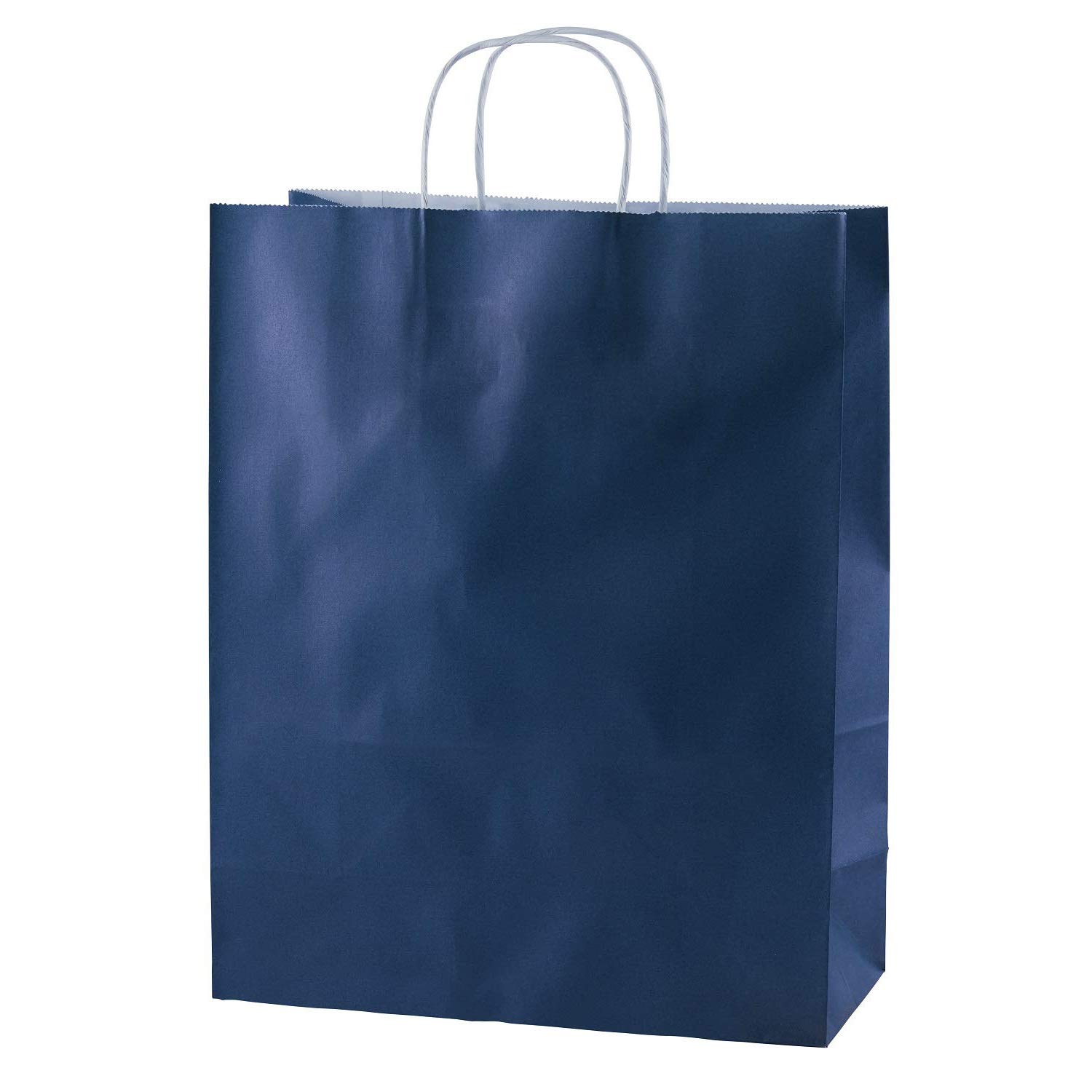 Thepaperbagstore 200 Blue Medium Paper Bags with Handles - 25x11x31cm - Colourful Paper Gift Bags for Adults and Kids - for Shopping, Party, Retail, Birthdays and Weddings