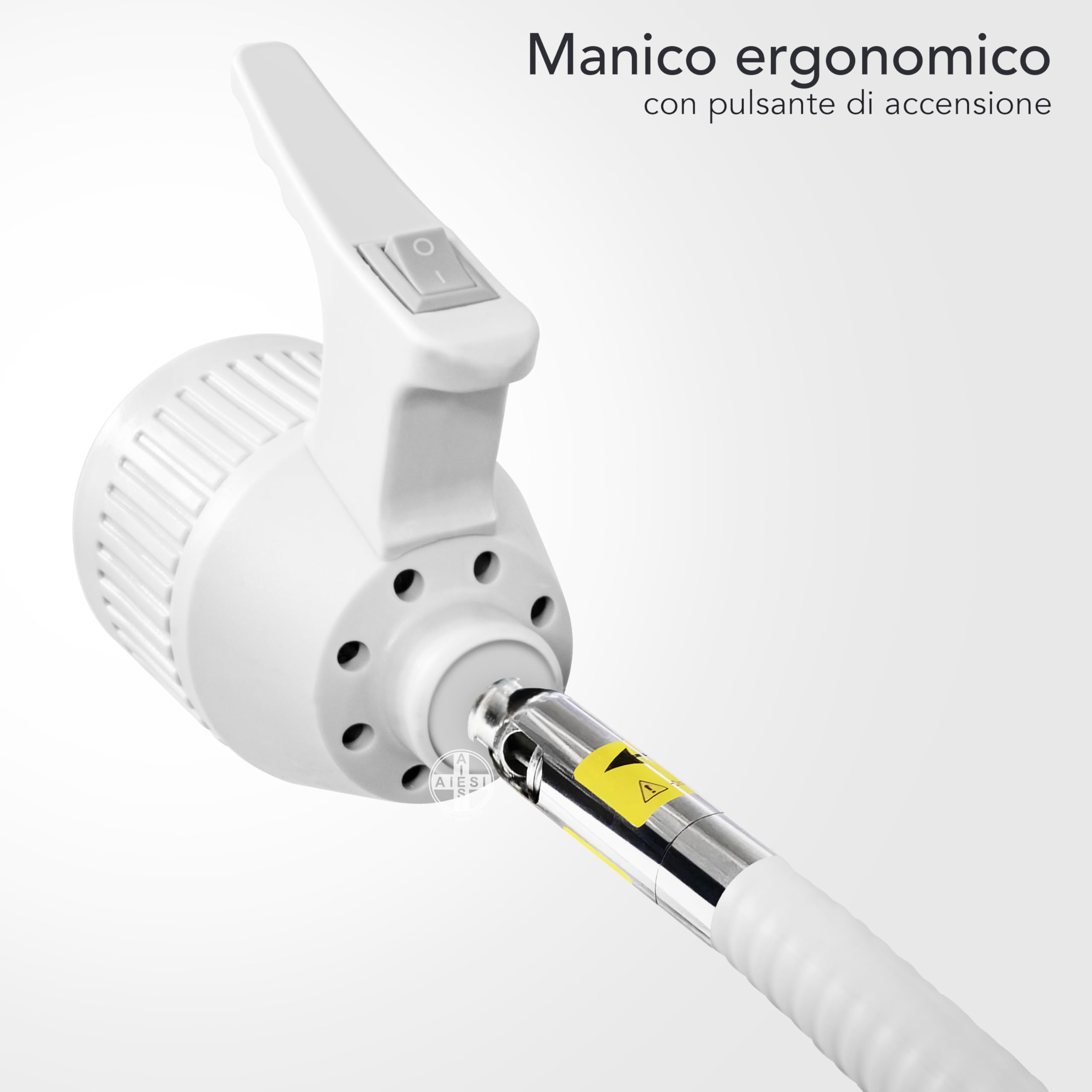 AIESI® Lampada da visita medica LED con braccio flessibile su stativo, Ruote piroettanti, Snodo direzionale, Garanzia Italia 24 mesi