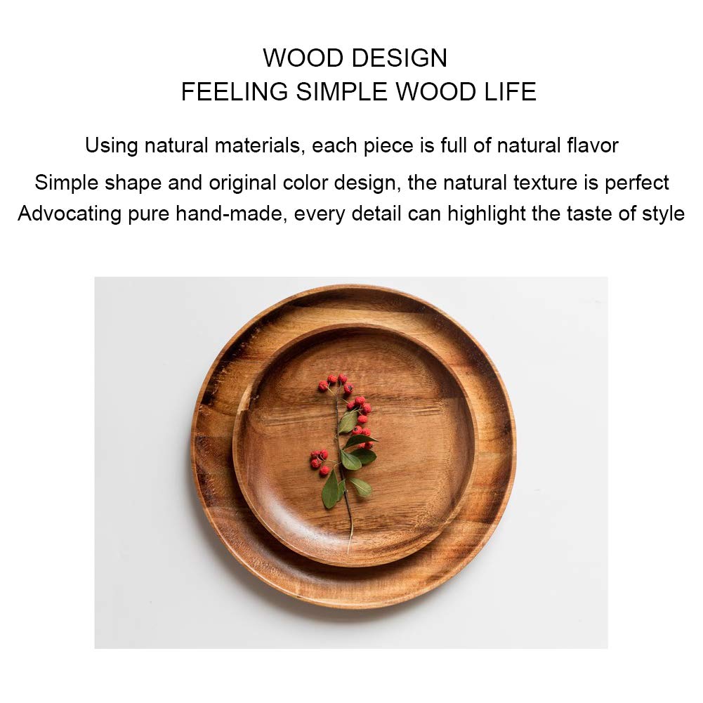Ciotola Legno Massello Naturale Fatto Mano Classico Grande Rotondo Acacia Insalata Zuppa Pranzo Bowl Eco Friendly Premium Utensili * 4.5cm)
