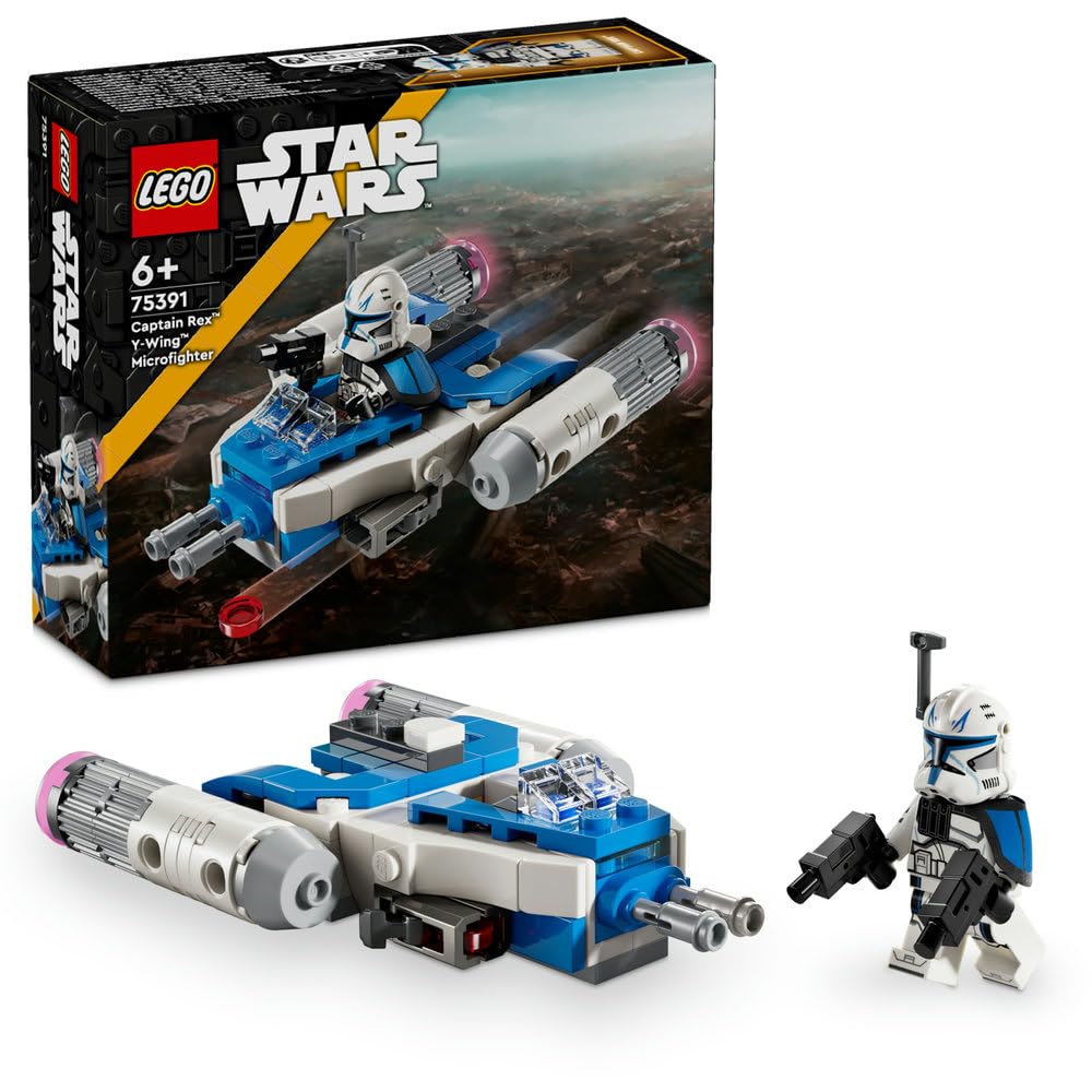 LEGO Star Wars Captain Rex Y-Wing Microfighter, Collectible The Clone Wars Starship Vehicle Toy with a Character Minifigure for 6 Plus Year Old Boys & Girls, Fantasy Gift Idea for Kids 75391