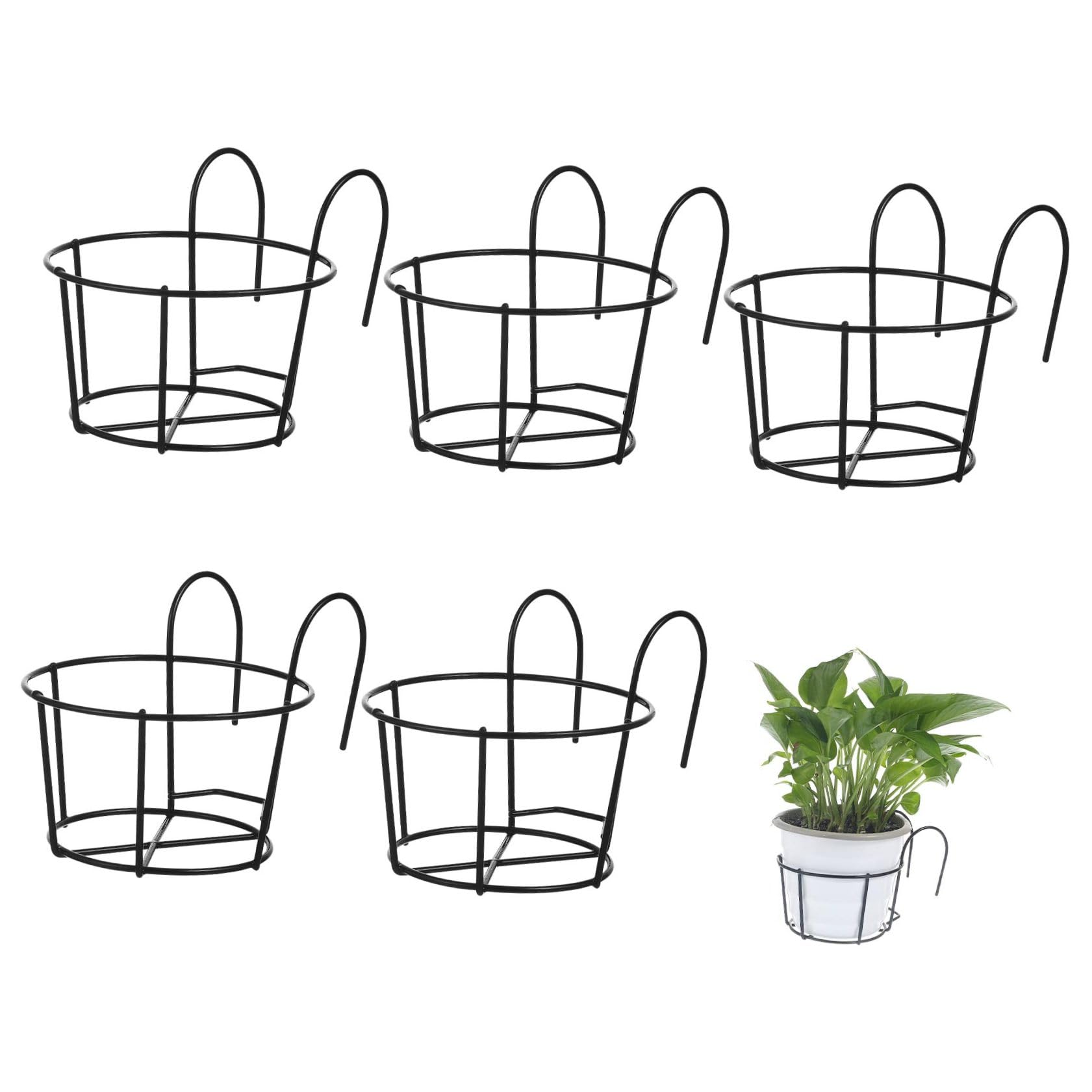 Soporte colgante para macetas ligero y portátil de hierro para balcones