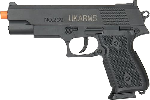 Pistola de aire comprimido BB de 7 pulgadas con resorte de polímero (negro)