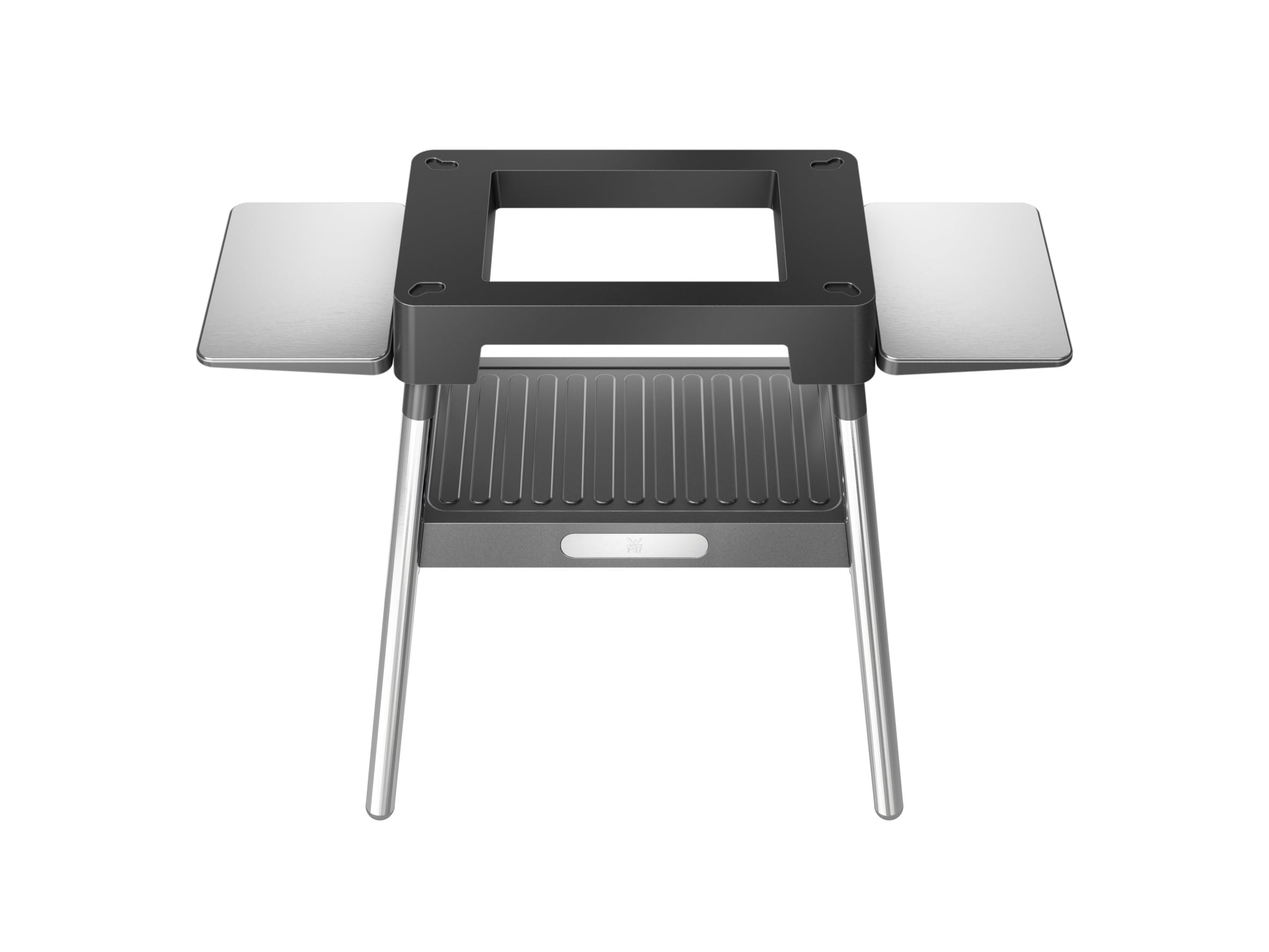 WMF Lono - Base para barbacoa de 92,7 x 75,0 x 43,8 cm, estable y segura, estantes laterales plegables, compatible con la parrilla Lono Master y la parrilla de mesa Lono plana y acanalada, cromargan