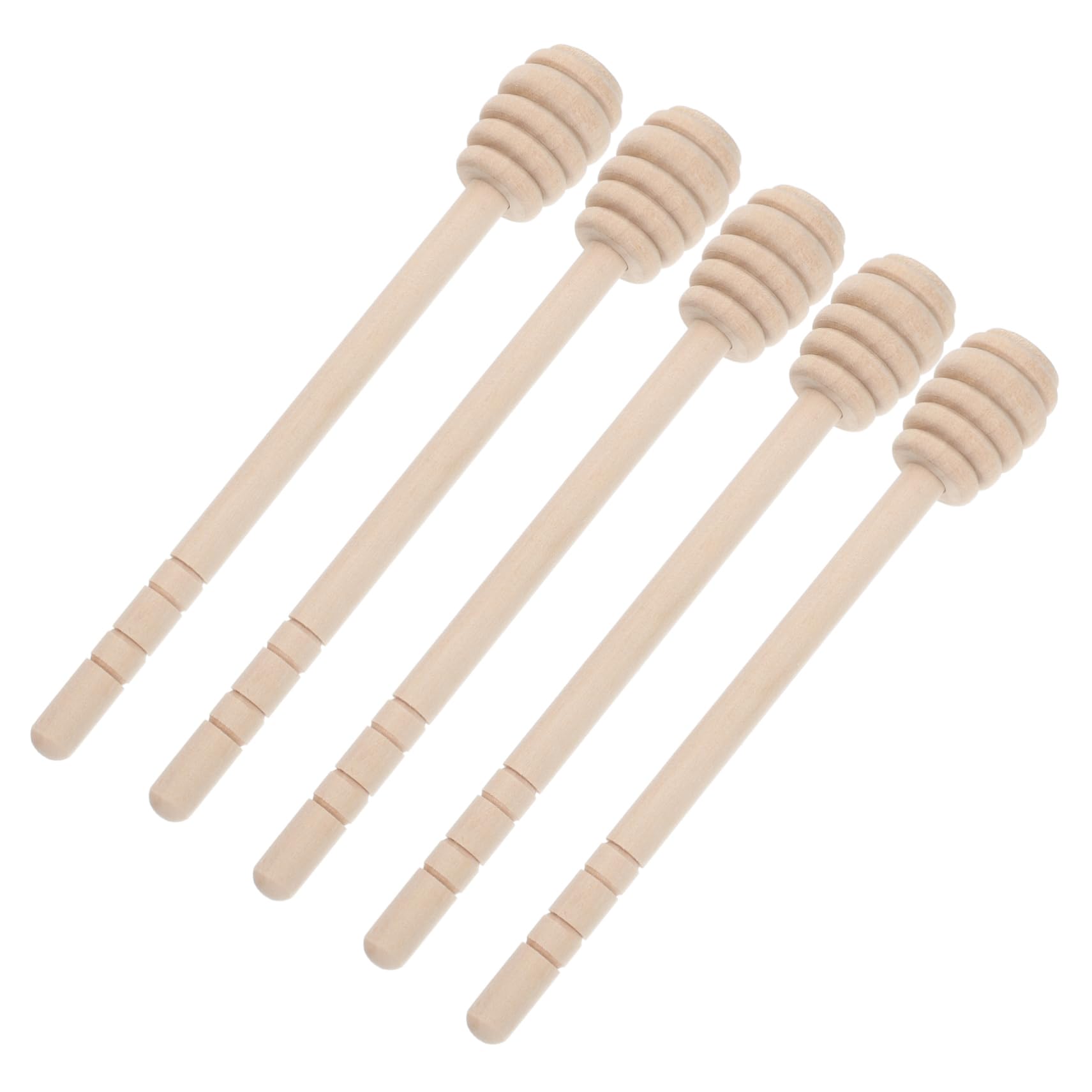 HOLIDYOYO 5pcs Honey Stirring Spoon Honey Ladle Jam Honey Sticks Cocktail Syrup Honey Stick Server Honey Mixer Syrup Stirrer Sugar Syrup for Cocktails Jam Dipper Wooden re-usable
