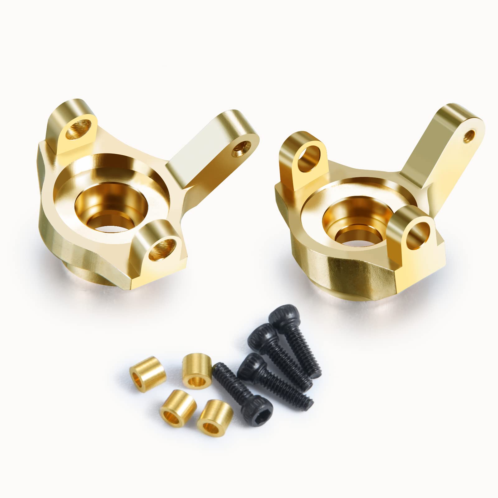 AXspeed 2pcs Heavy Duty Brass Front Steering Knuckle for 1/24th Axial SCX24 90081 Deadbolt AXI000010 AXI00002 AXI00005 RC Car