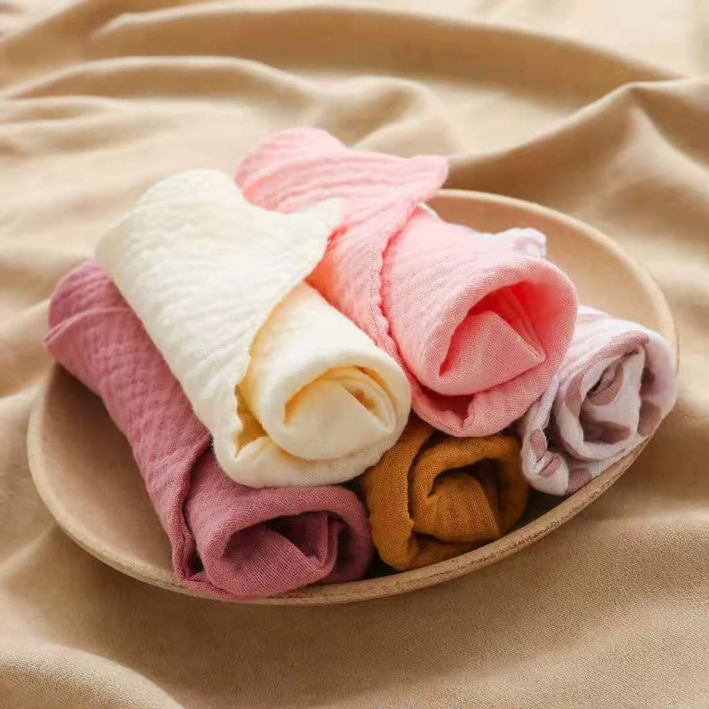 Reoyloep Muslin Cloths for Baby 5 Pack Muslin Squares 23x23cm/9.06''x9.06'' Baby Burp Cloth Cotton Facial Towels Super Soft, Blue - Image 4