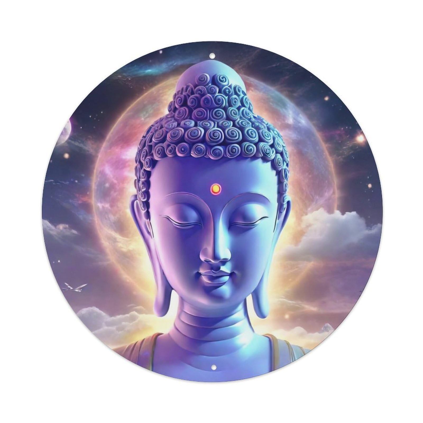 Buddhism Buddha on The Clouds Metal Tin Sign