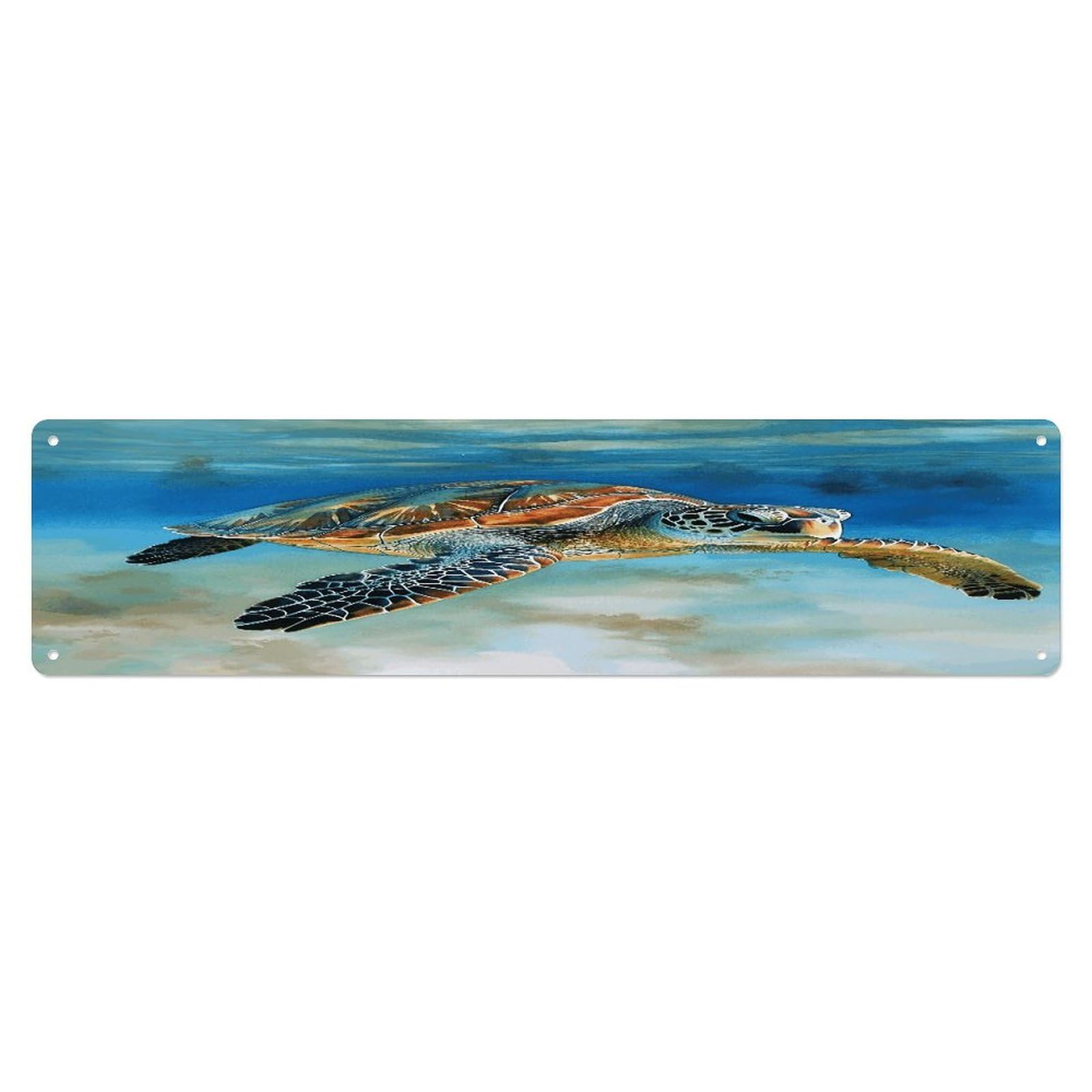 Adfgyerh Style Sea Turtle3 Wall Decor Aluminum Waterproof. Plaque, Practical Gift,Sign 15.7X3.9 Inch Poster,For Home, Office, Business, Garage– Indoor/Outdoor