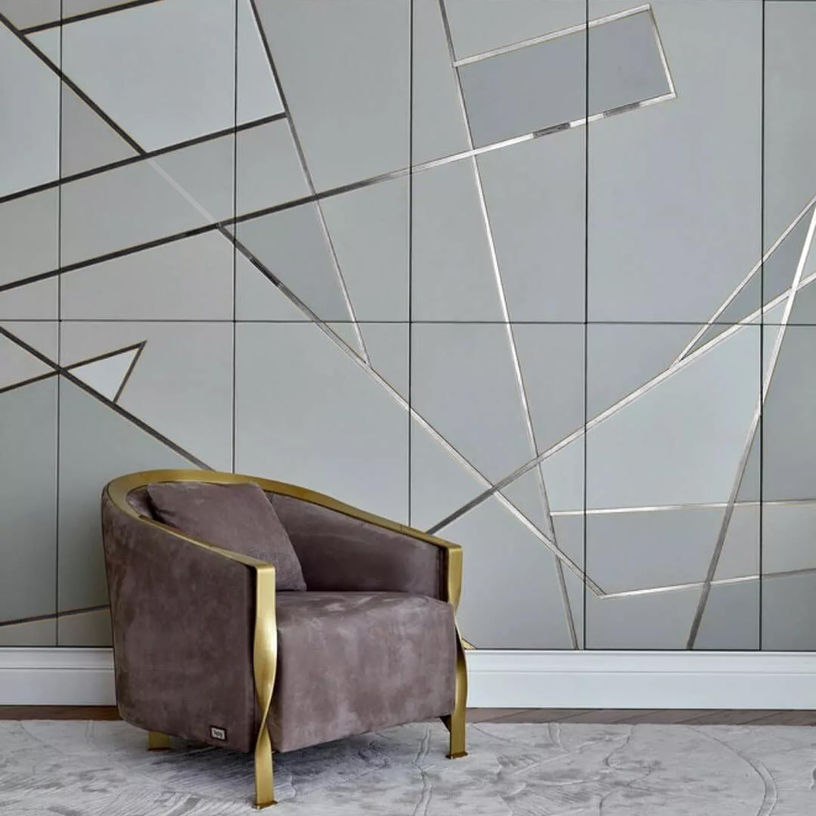 EFUTURETIME Modanatura Autoadesiva in Acciaio Inox, 1cmx5m, Modanatura Flessibile Metallizzata con Effetto Specchio per la Decorazione di Mobili, Bordi a Specchio, Pareti, Porte, Soffitti, Argento