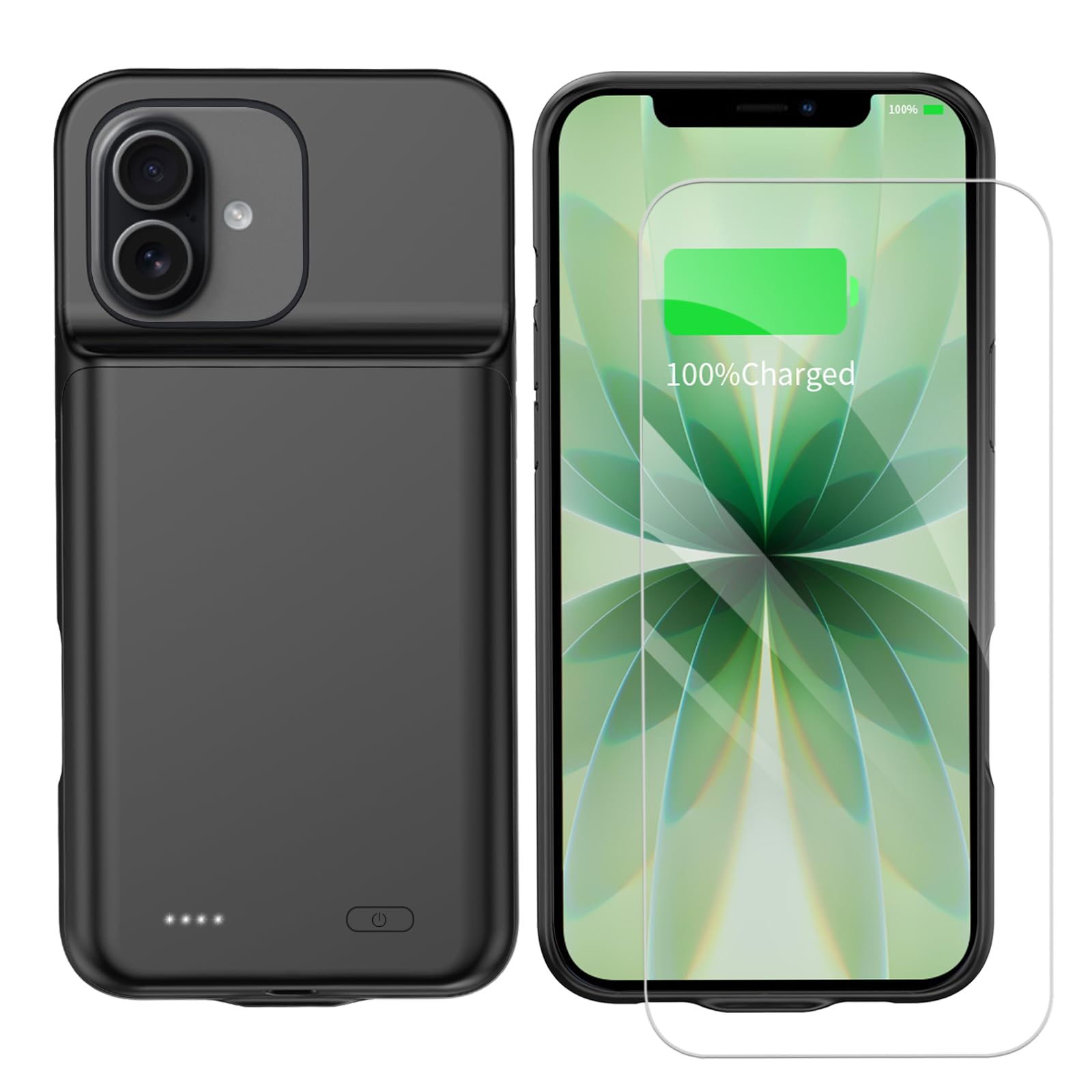 Custodia con batteria per iPhone 17, 7000 mAh, custodia di ricarica portatile ricaricabile compatibile per iPhone 17 (6,3 pollici, nero)