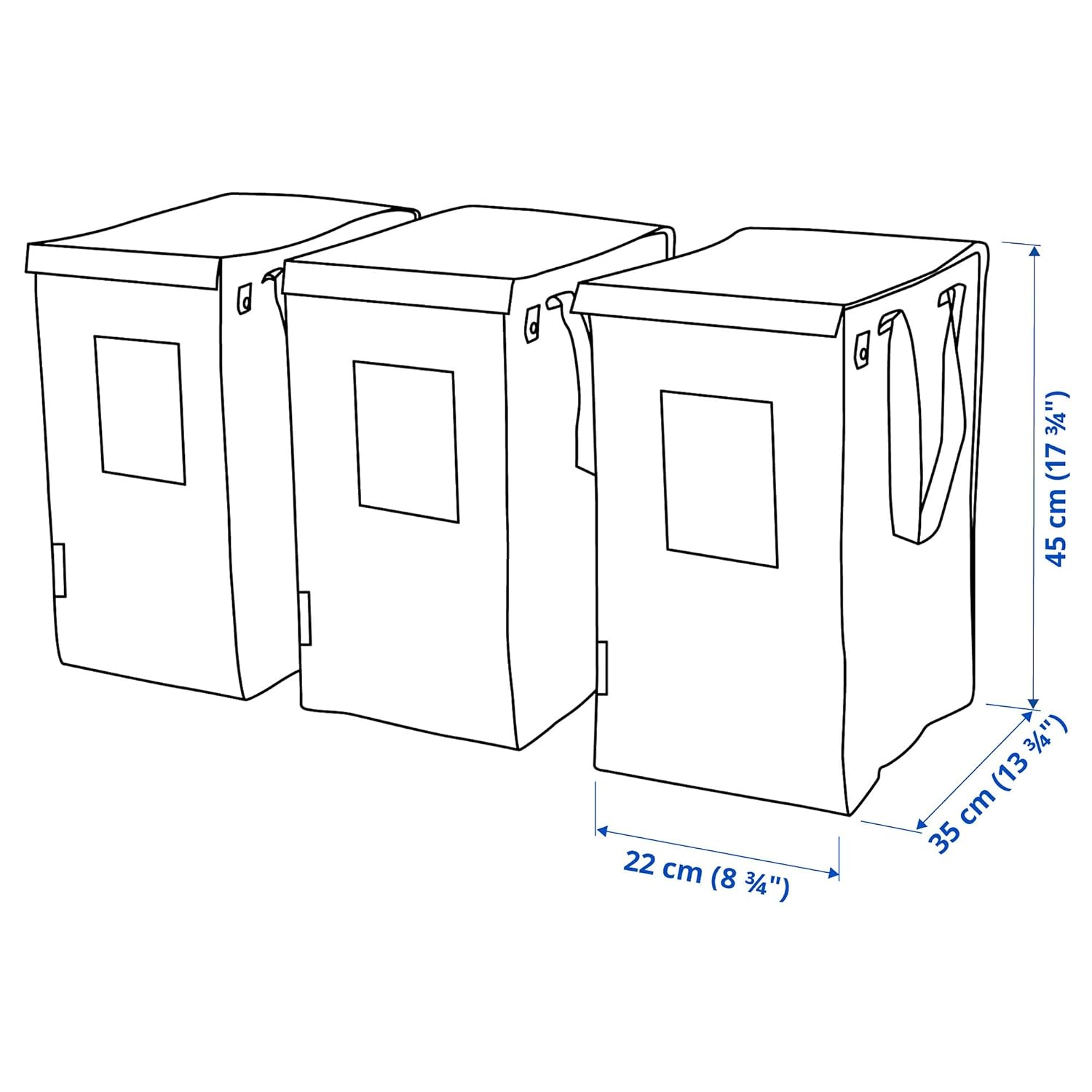 ProTuning DIMPA Waste sorting bag, white/dark grey/light grey, 22x35x45 cm/35 l