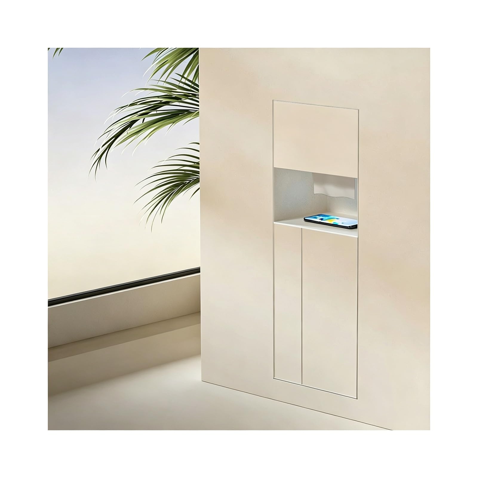 Znqndsr White 2 Recessed Toilet Niche, Concealed Trash Can Niche For Hoom Hotel Bathroom