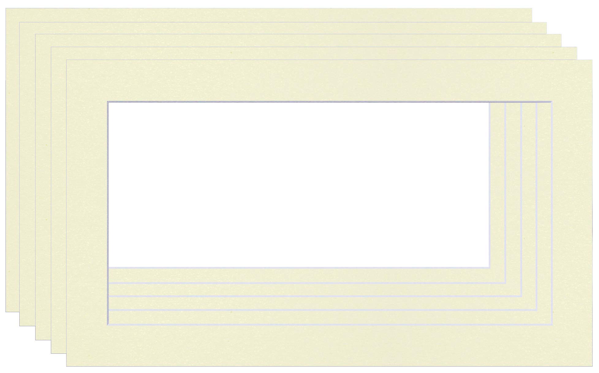 Picture Mounts, Frame Size 20 x 12 to fit 16 x 8 Image, Choice of Colour & Quantity [Ivory/Cream, Pack of 10]