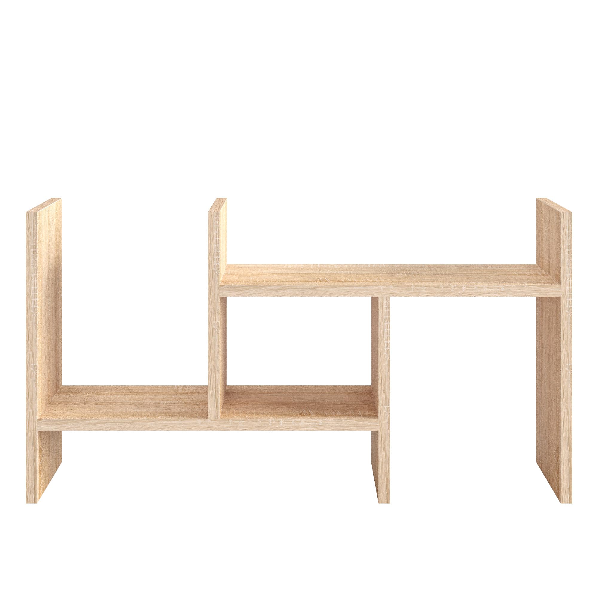 KOMTO Tischregal Schreibtisch Aufsatzregal - Regal Klein, Küchenregal Stehend für Arbeitsplatte, Desktop Bücherregal Sonoma Eiche | Shelf K 51-97 х 20 х 40 cm