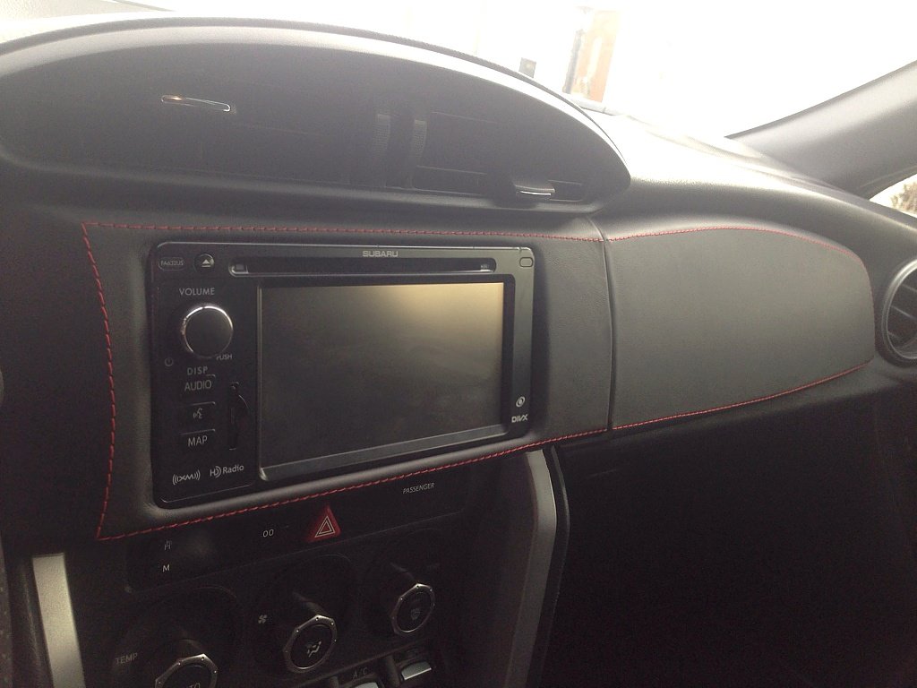 RedlineGoods Dash pad Cover Compatible with Subaru BRZ 2012-16. Tailor Made - not Universal. Genuine top-Grade Italian Black Leather with Blue Thread