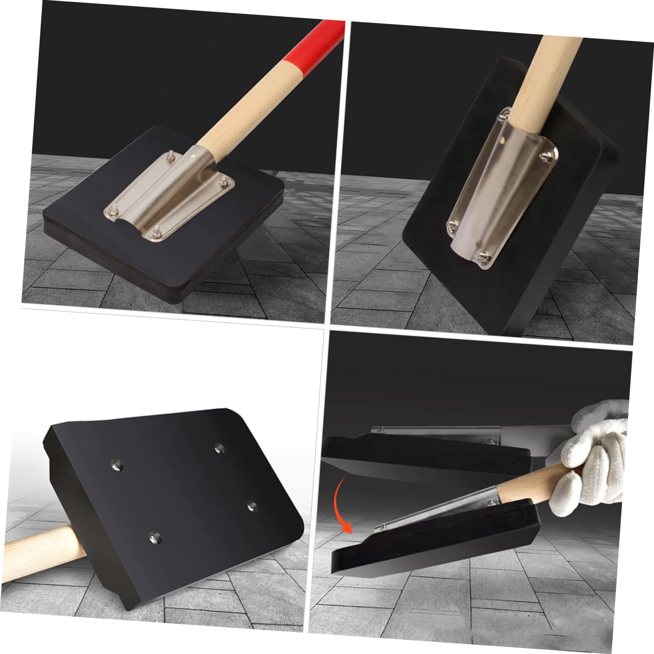 SHINEOFI Marteau Caoutchouc à Manche Bois Outil Carrelage Clapet pour Pavés et Dalles