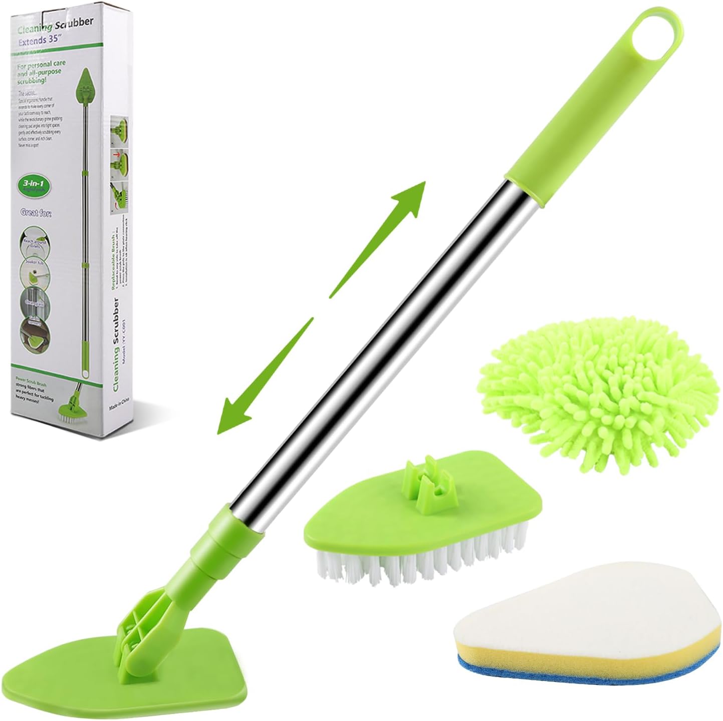 Bathroom Cleaning Brush, 3in1 Tub Tile Scrubbing Brush with