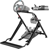 Ranqer Racing Wheel Stand Pro, support de volant pliable réglable en hauteur et inclinaison, avec verrou de siège, pour PC, PlayStation et Xbox, volant et pédales non inclus, en acier Noir - 1
