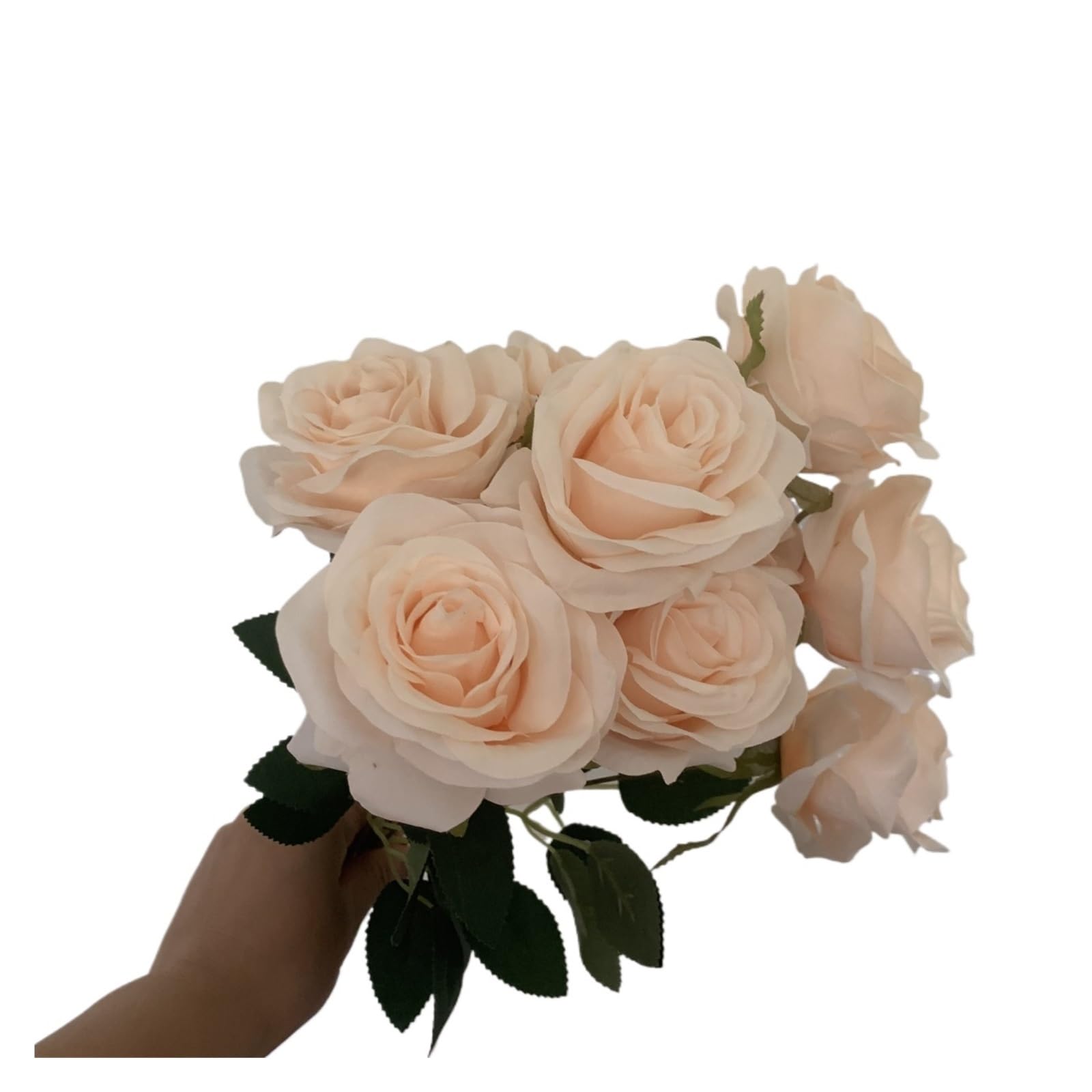 Casetlong 1PC Bouquet Artificial Flower Beige Fake Living Room Decoration Wedding(Light champagne)