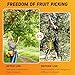 5-20FT Fruit Picker Pole Tool, with Basket Long Handle Adjustable Telescoping Pole, for Mango, Apple, Lemon, Orange, Avocado Fruit Tree Picking