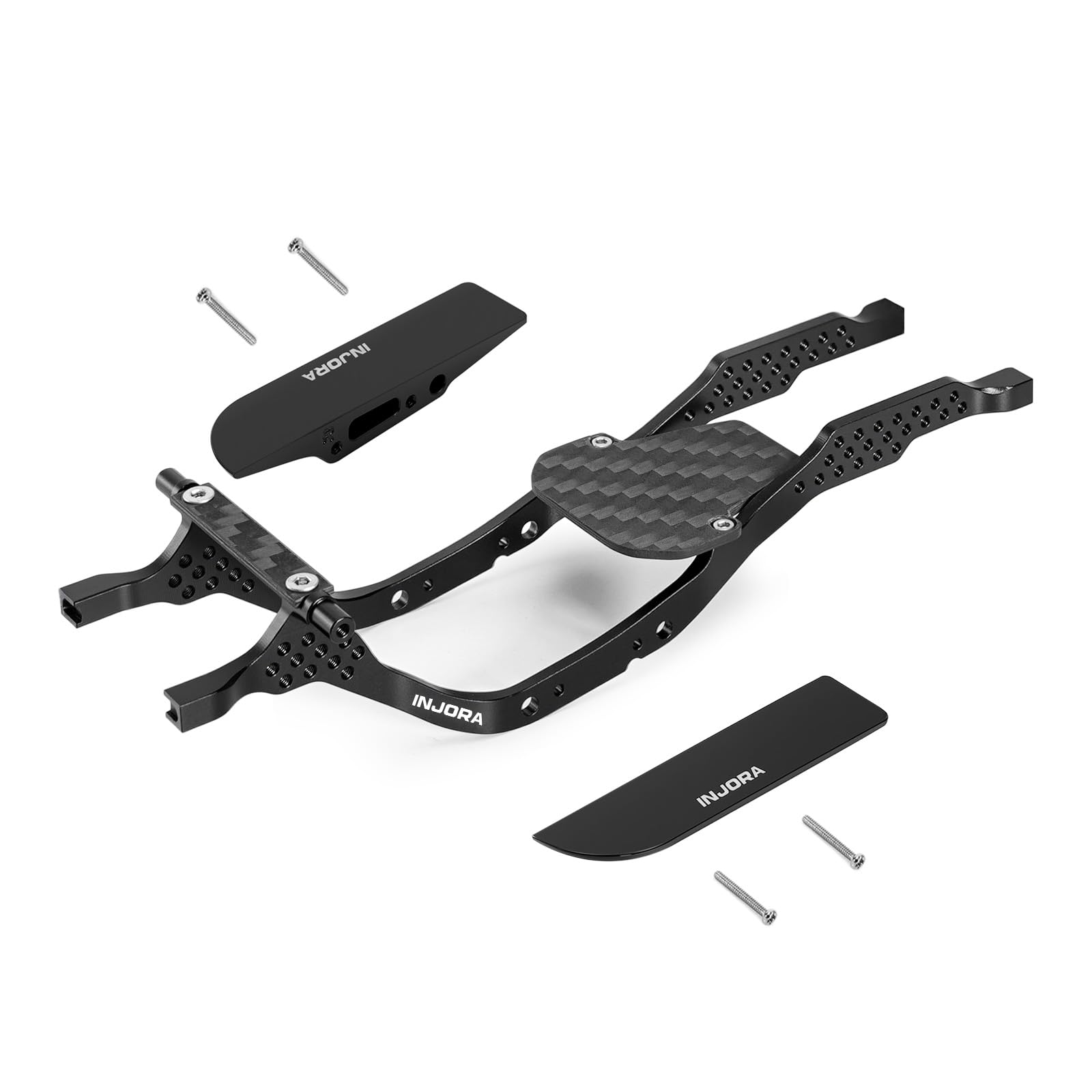 INJORA LCG Aluminum Chassis Kit with POM Rock Sliders for 1/30 Axial SCX30 Bronco, JLU, K10 Upgrade