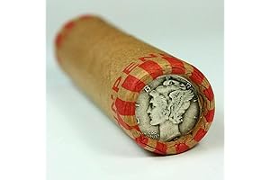 Unsearched Wheat Penny Roll with Silver Mercury Dime End