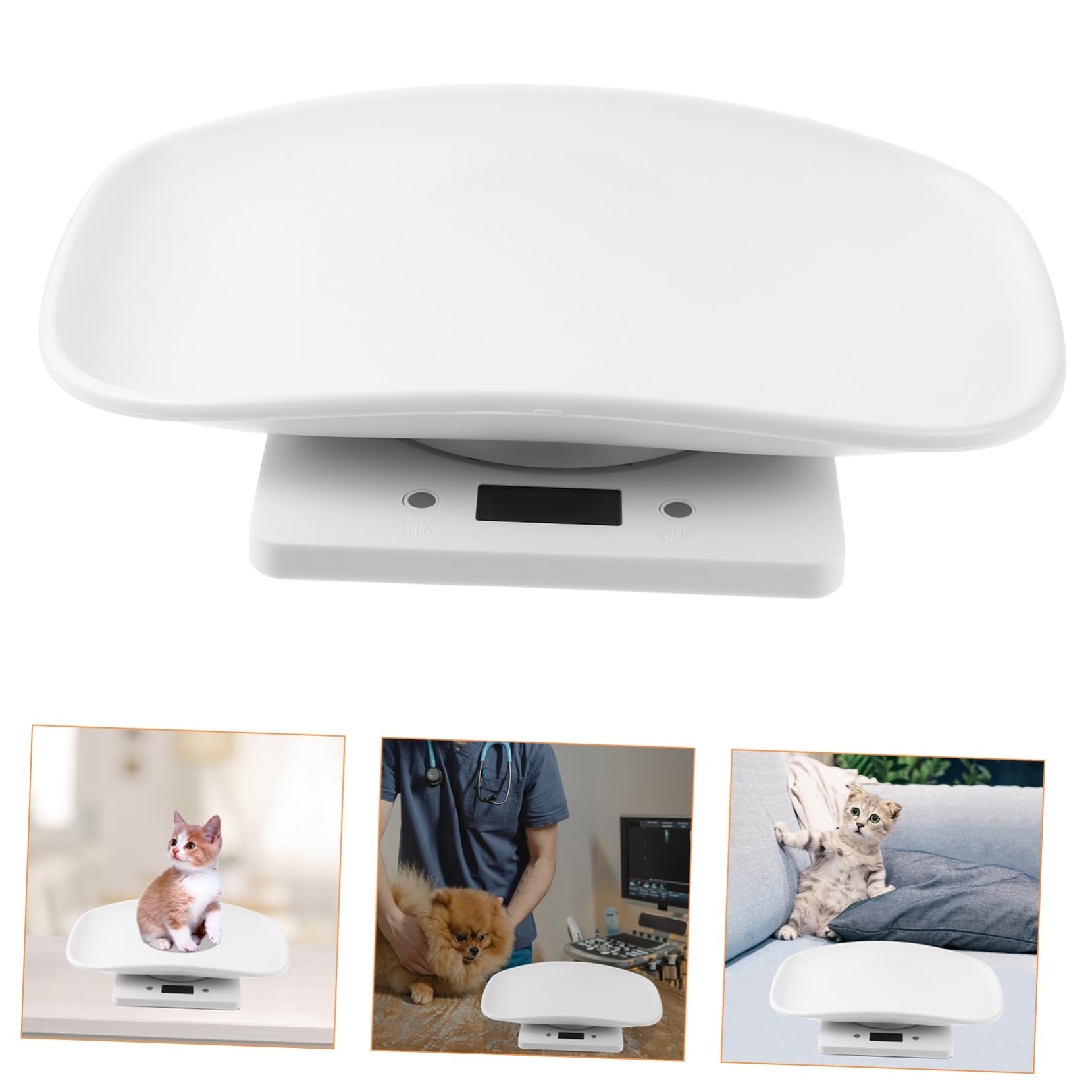 POPETPOP Bilancia Digitale Elettronica per Piccoli Animali Domestici Display LED Luminoso, Vassoio Plastica da 10 kg, Bilancia Elettronica Multiuso per Cuccioli e Gattini Uso Domestico e Veterinario