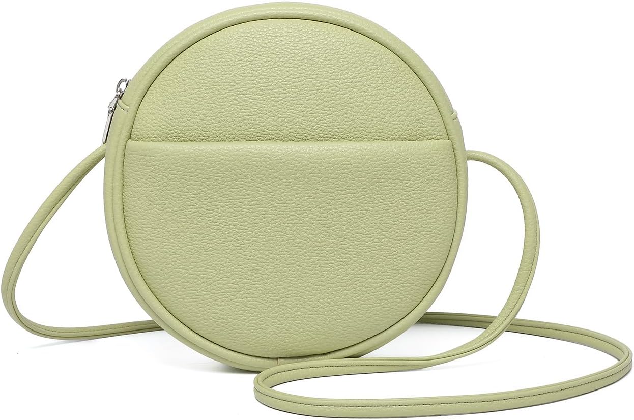 Circle Crossbody Bag for Women NYLON Circle Purse with Zipper Adjustable Knot Shoul...