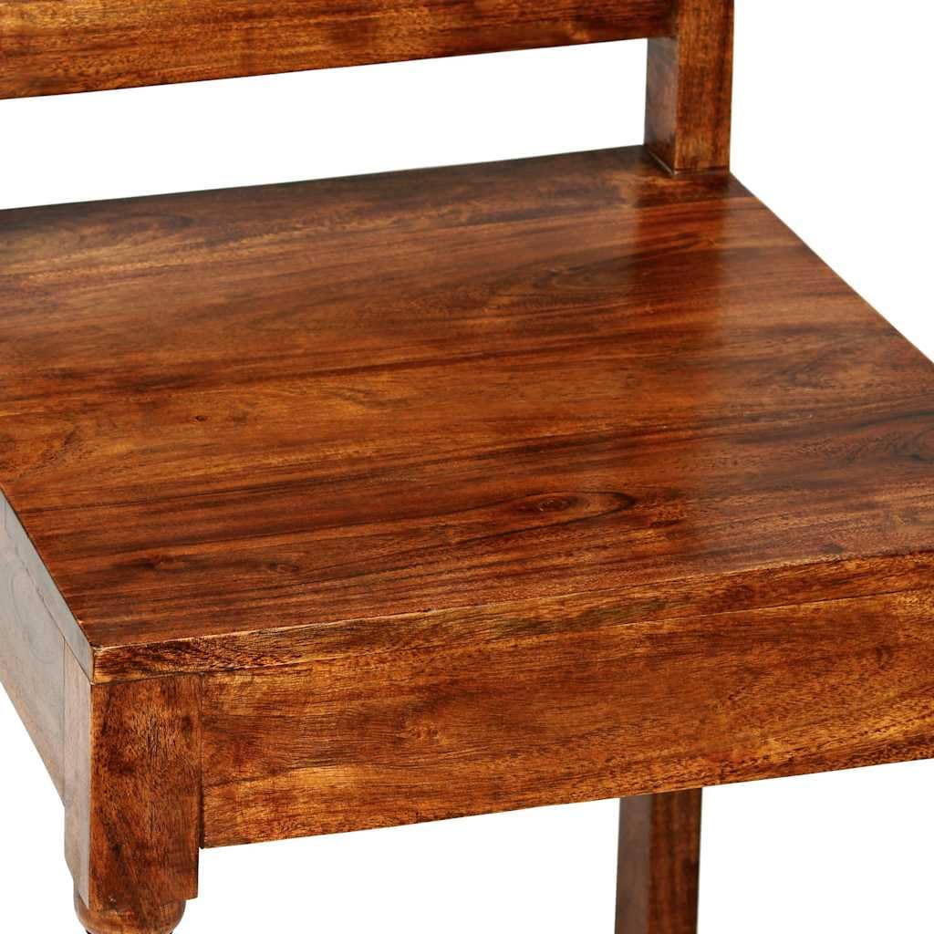 Générique Set di 2 sedie da pranzo in legno di Acacia Massiccio Miele | Dettagli in ghisa, fatto a mano, facile da montare, pulizia a umido, 110 kg per sedile