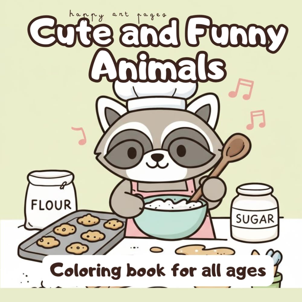 Cute and Funny Friends Coloring Book: Sweet and Simple Animal Coloring Book for All Ages