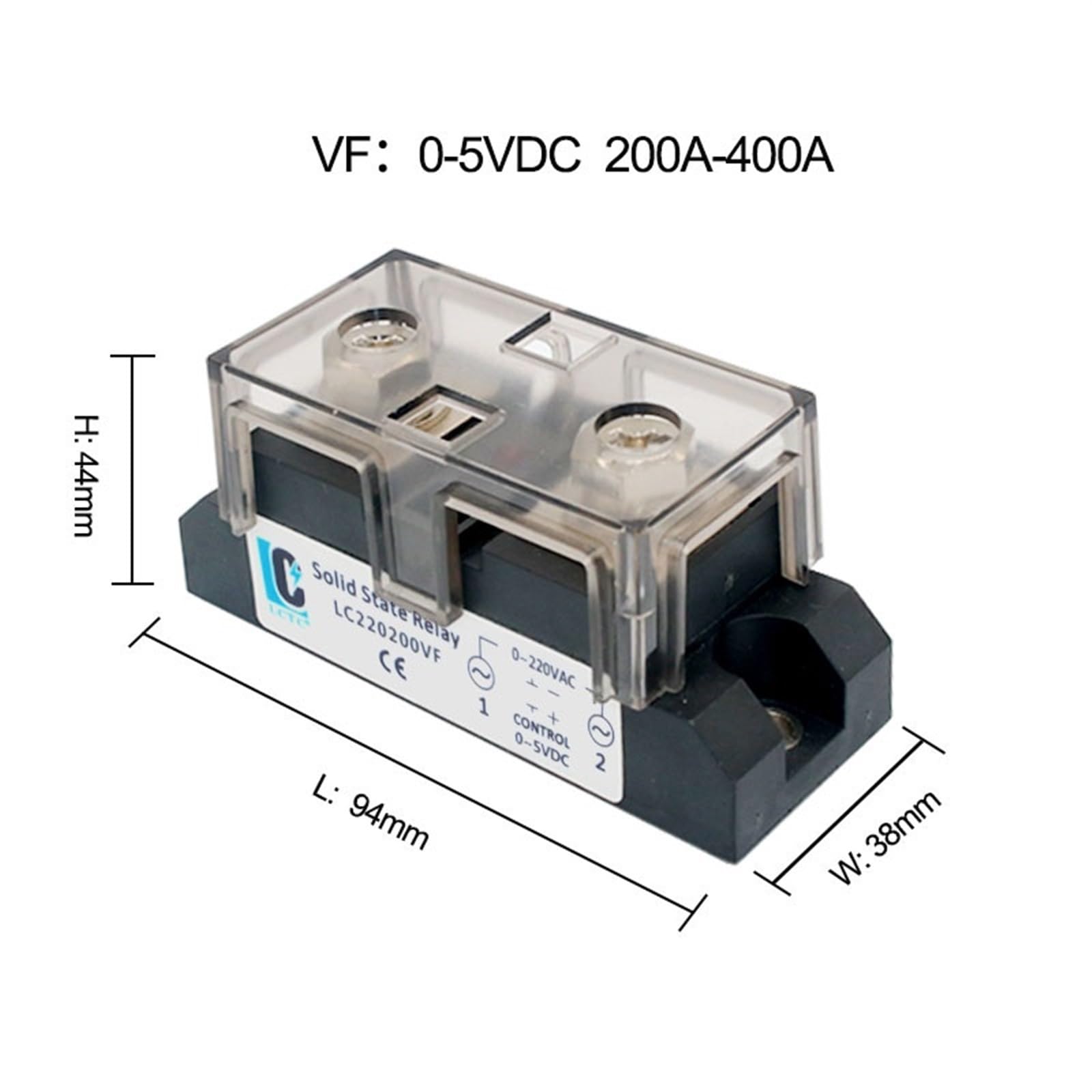 Przemysłowy regulator napięcia SSR o dużej mocy Model 200A 300A 400A przekaźnik półprzewodnikowy 4-20mA / 0-10V 0-5V(200A, LC220 0-5VDC)